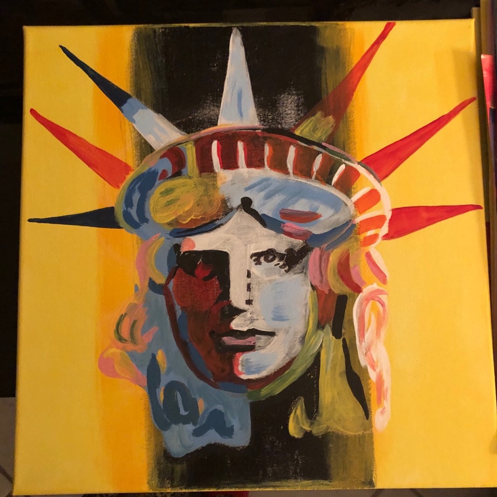 Hand painted by me. Acrylic Matt paint canvas